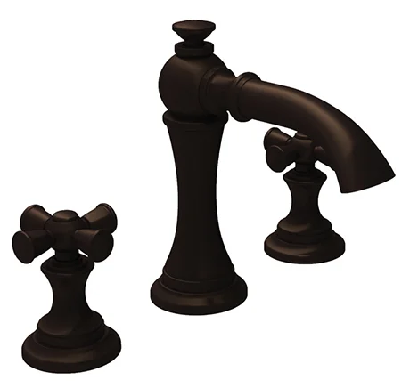 2282440-10B Sutton widespread lav faucet shown in oil rubbed bronze. Available in 27 finishes . Also offered with lever style handles