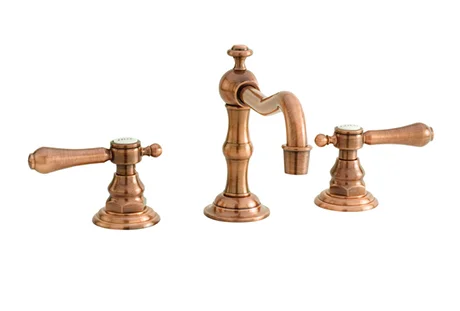 2281030-08A Chesterfield lav faucet shown in antique copper. Also offered with cross style handles. Available in 27 finishes .