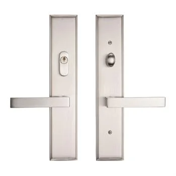 267SQUS5 Multi point brass entry trim shown in satin nickel. Available in many configurations with eight finishes and over twenty lever styles.