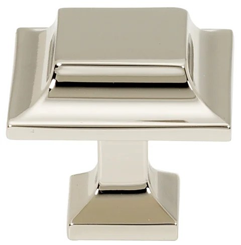 106A950-14-PN Millennium knob square 1-1/4in shown in polished nickel. Available in multiple sizes and four finishes.