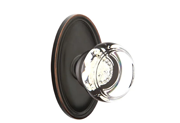 1298120-GT-US10B Georgetown knob oval rose, shown in oil rubbed bronze. Available in all functions and many other finishes.