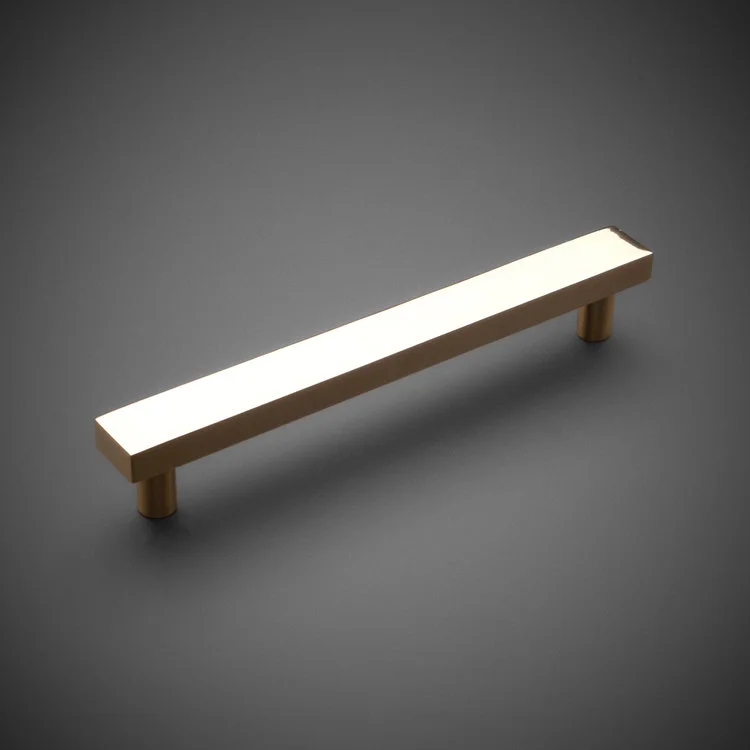 245DP092-UB Flat plain rectangle handle 6” ctc polished brass unlacquered. Additional sizes and finishes available.