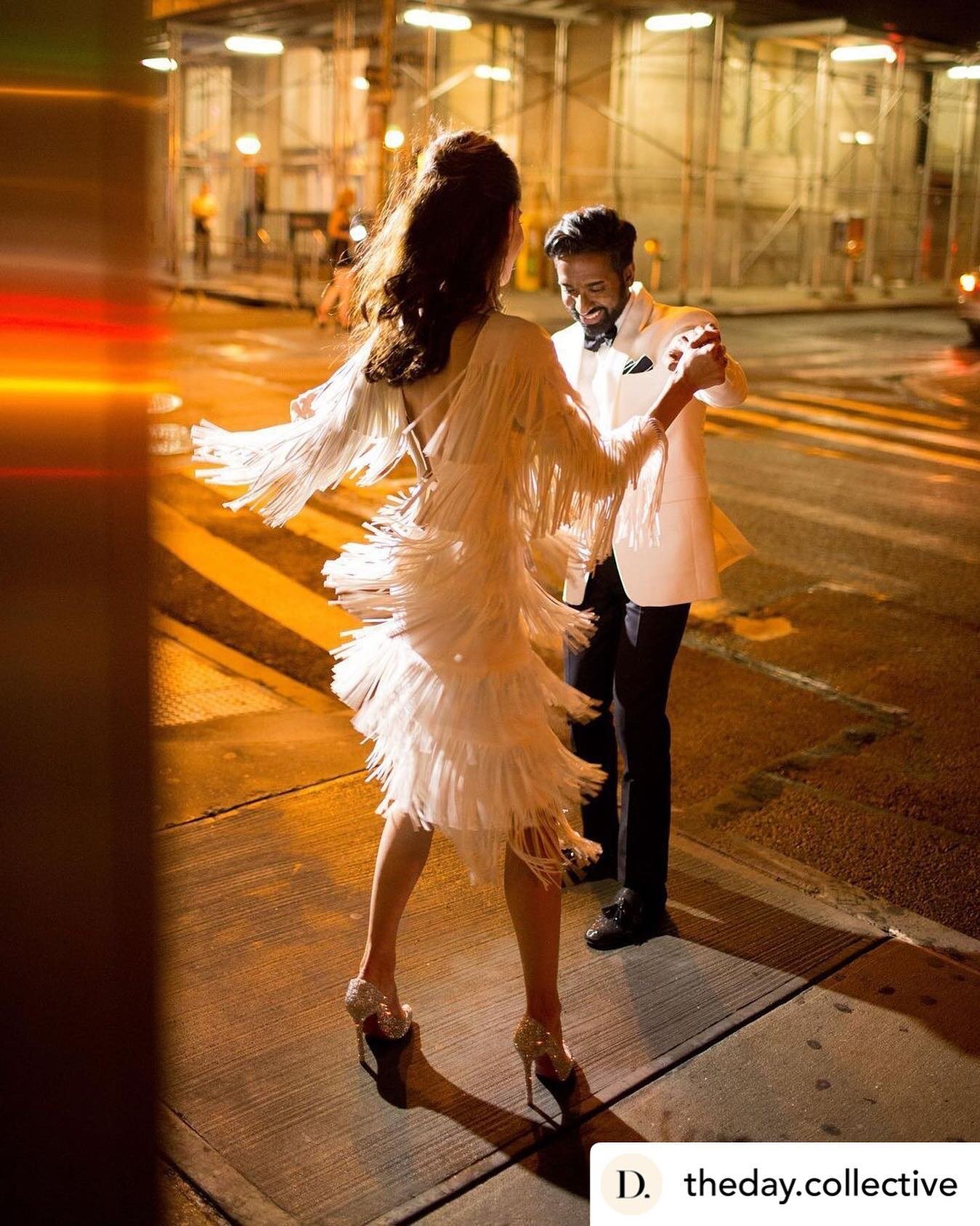 Posted @withregram &bull; @theday.collective Midnight in Manhattan with Julia &amp; Sudha. ❤️ Double-tap if you're gushing over this fabulously fringed #Marchesa gown! 💃#chasingchinniah
⠀⠀⠀⠀⠀⠀⠀⠀⠀
Photo: #TheDay_JasonWalker 
Planning: @justabtmarried