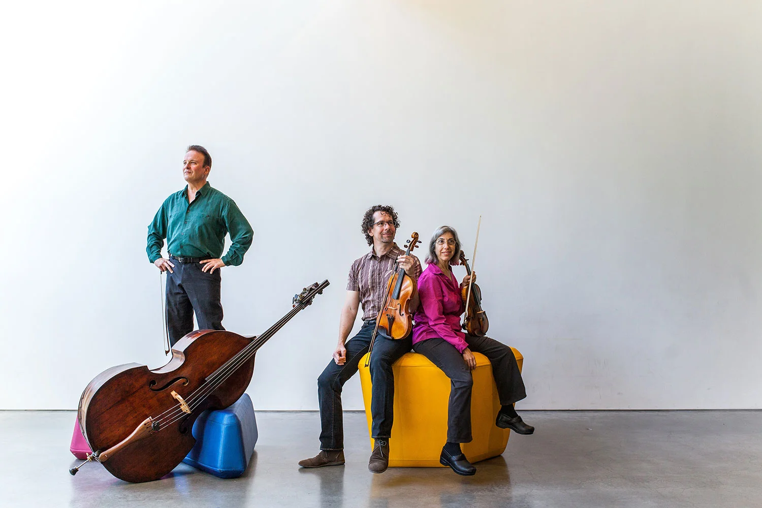 left to right: Michel Taddei, Kurt Rohde, Phyllis Kamrin