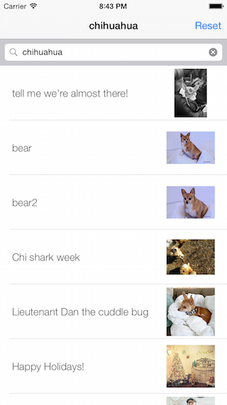 Super basic layout... just a search box and a table for search results