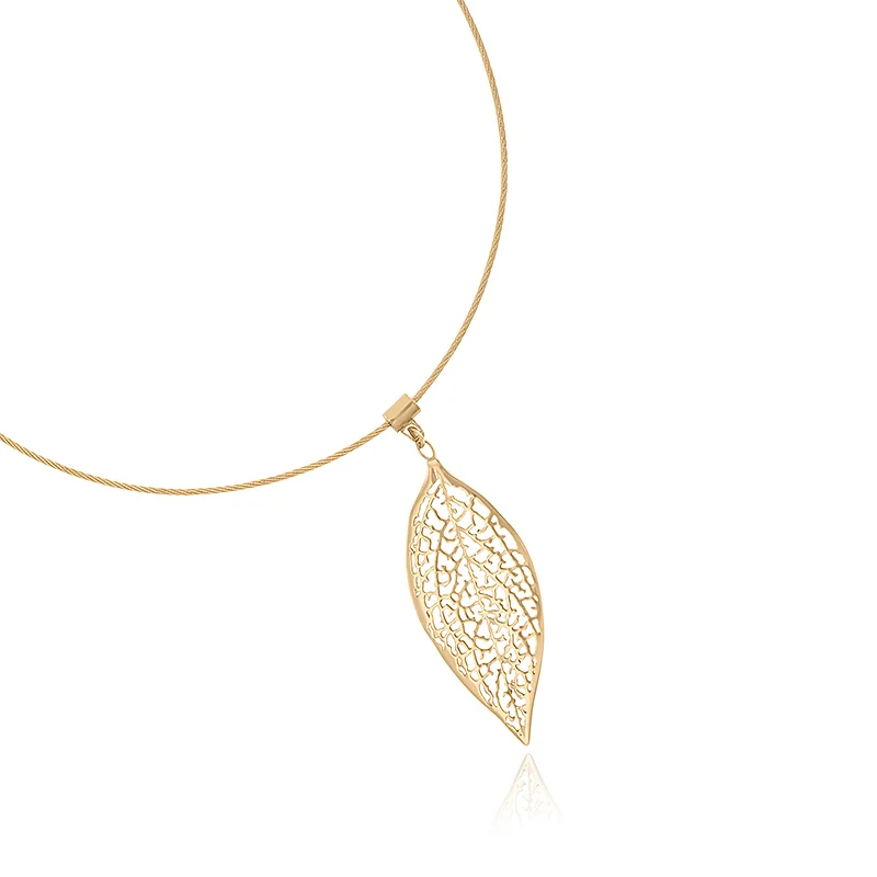 Single Forsythia Leaf Necklace
