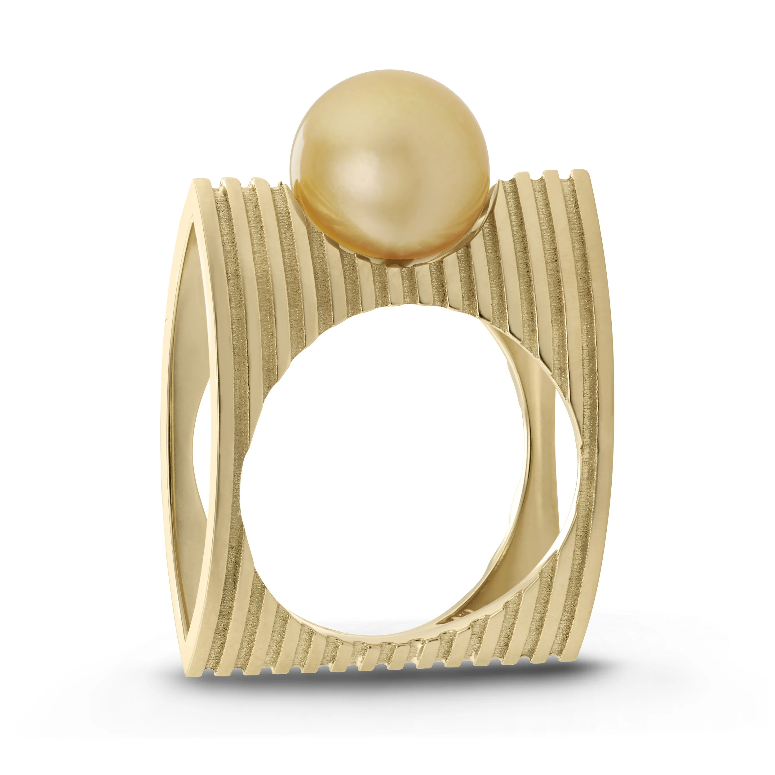 Pillow Stripped Pearl Ring