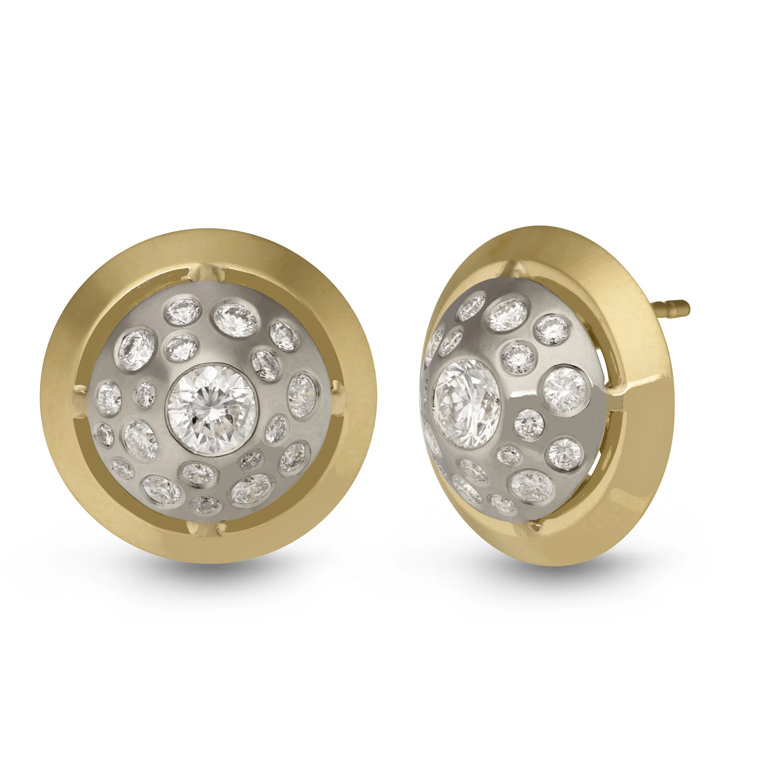 Cone Diamond Earring Studs