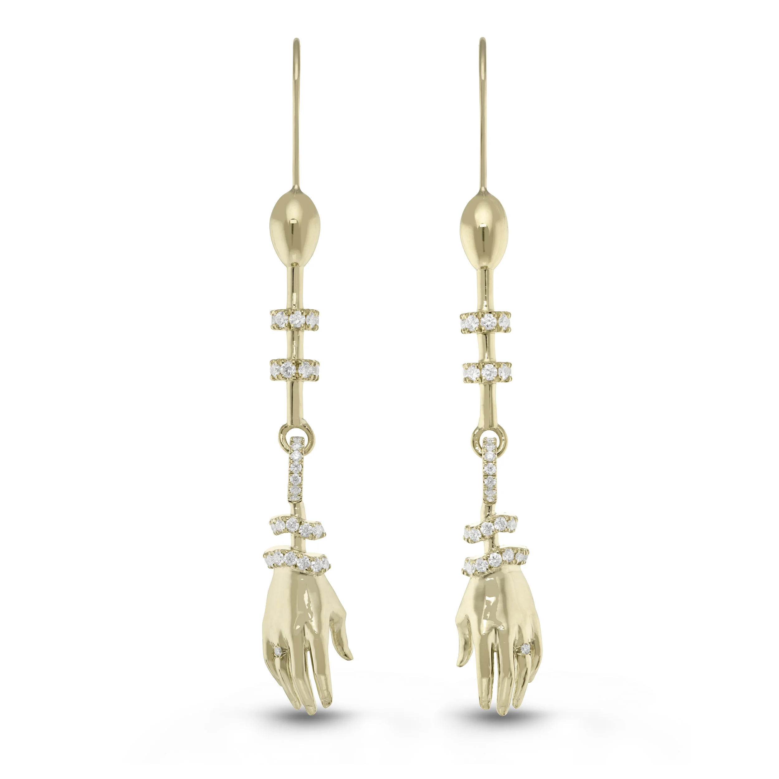Hand Earrings With Diamonds