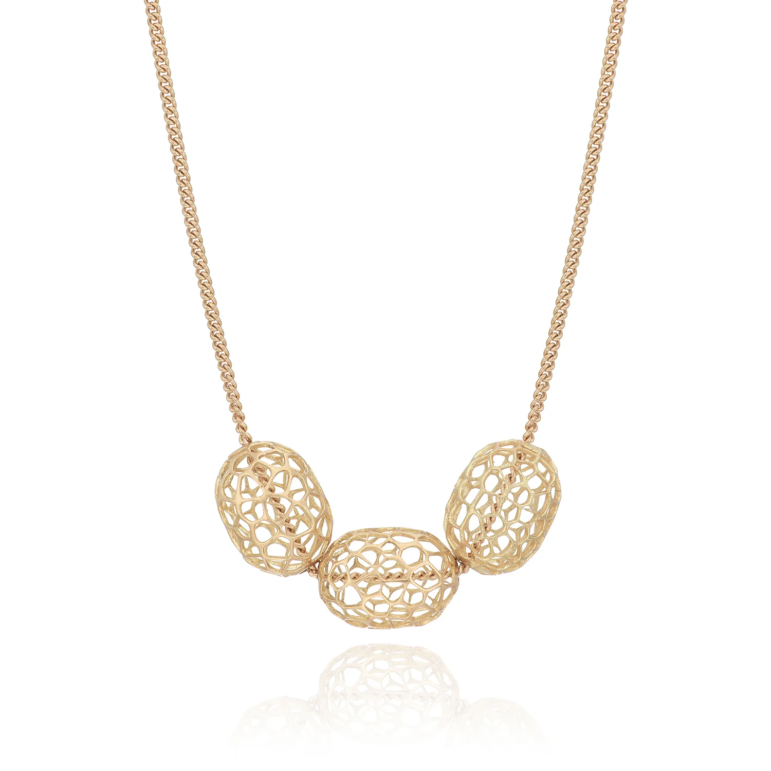 Three Beads Charm Necklace