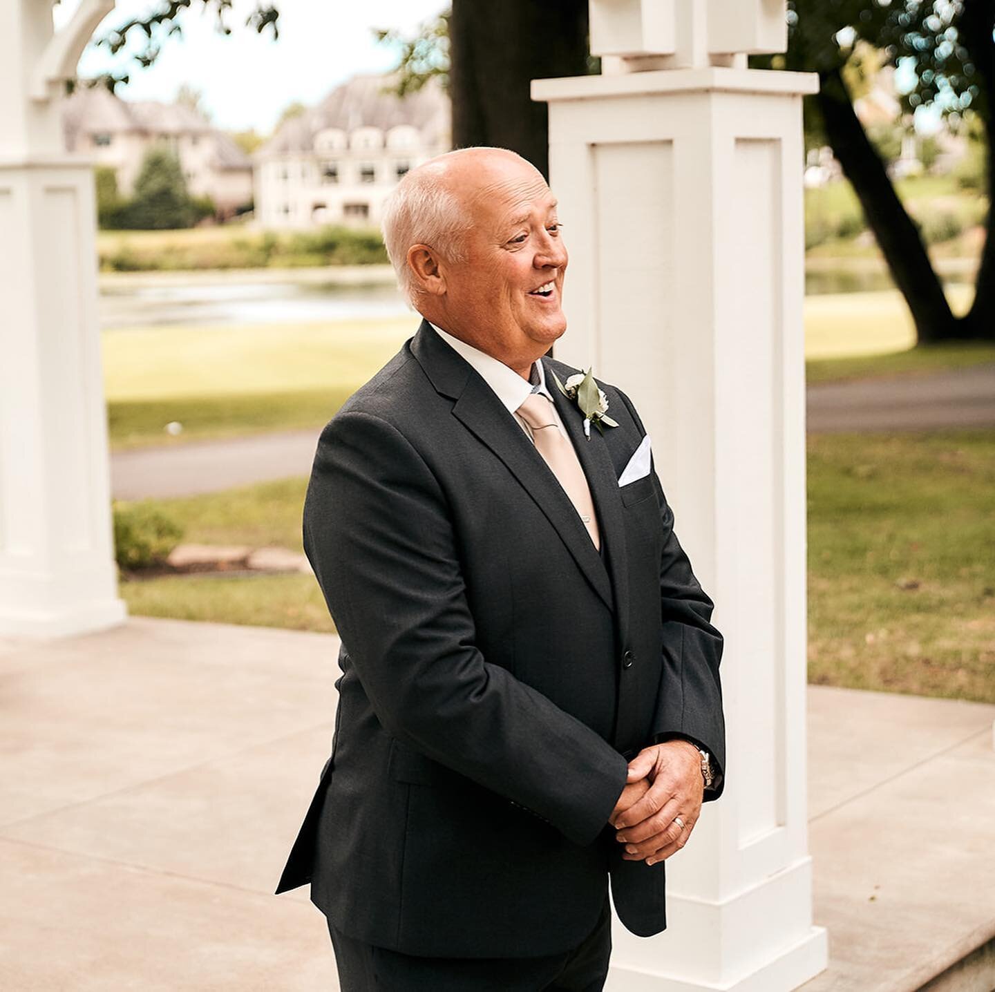 The first look before the first look! Now that I&rsquo;m a dad, this has become one of my favorite moments of the wedding day. Swipe to see this special moment!