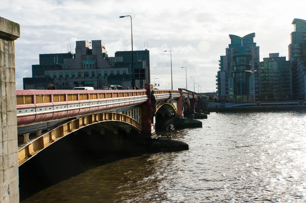 Vauxhall Bridge in a rare sunny moment.