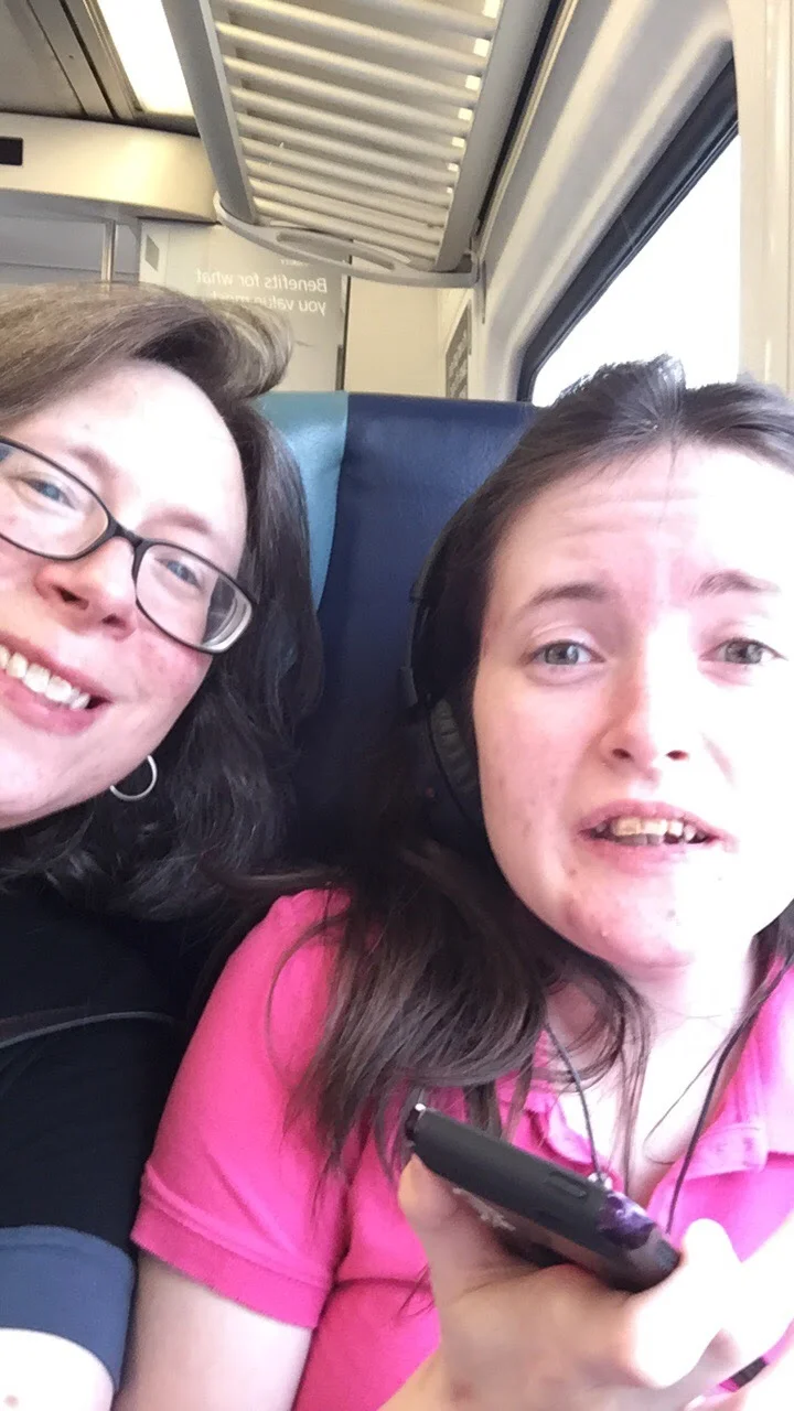 Emily and I took a selfie when we got on the train.