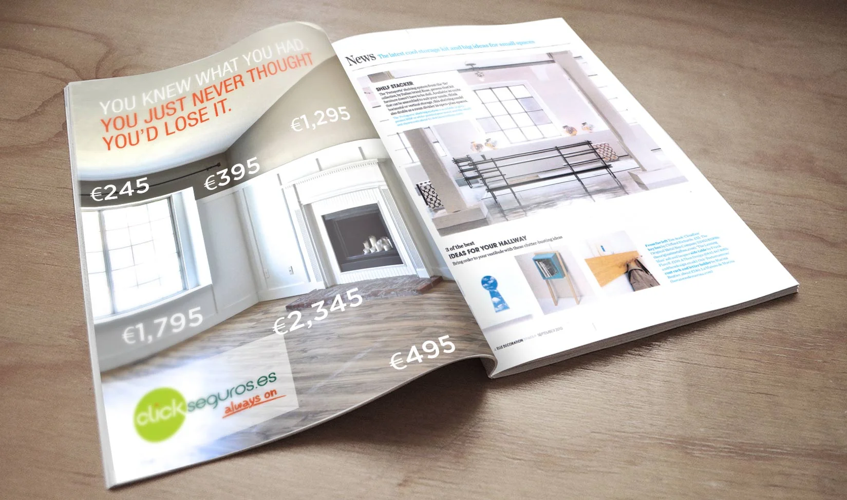 One-page magazine ad