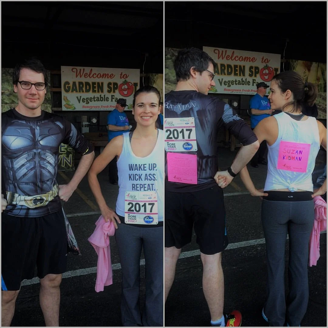 Dean and I did a Race for the Cure in Peoria one year honoring my aunt who survived and Dean’s aunt, who did not.