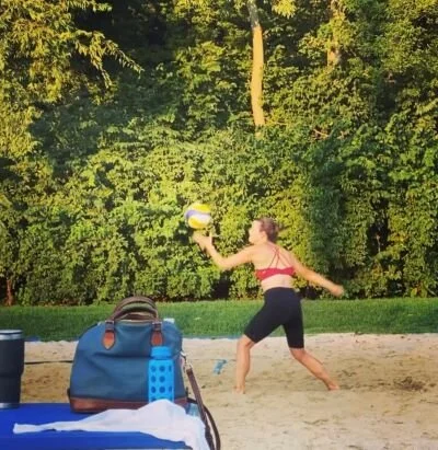 My first serve that actually connected.