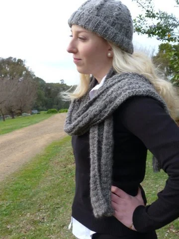 Grey Gotland scarf and hat 2.JPG