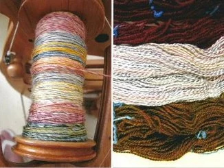 Colourful Gotland yarn.JPG