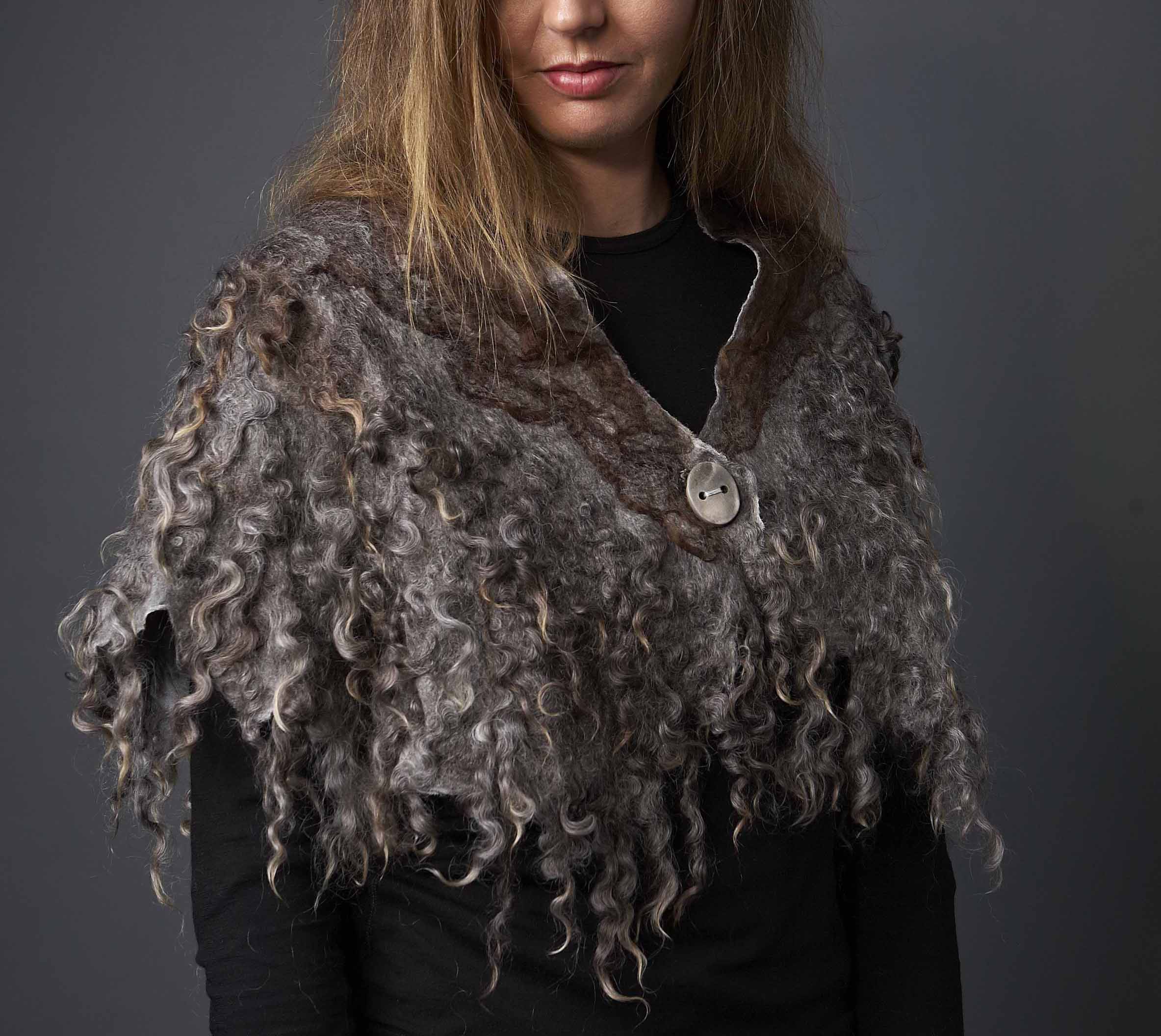 Pam Hovel loves working with rare breed fibres. These English Leicester locks are a favourite of hers and feature in many of her works.