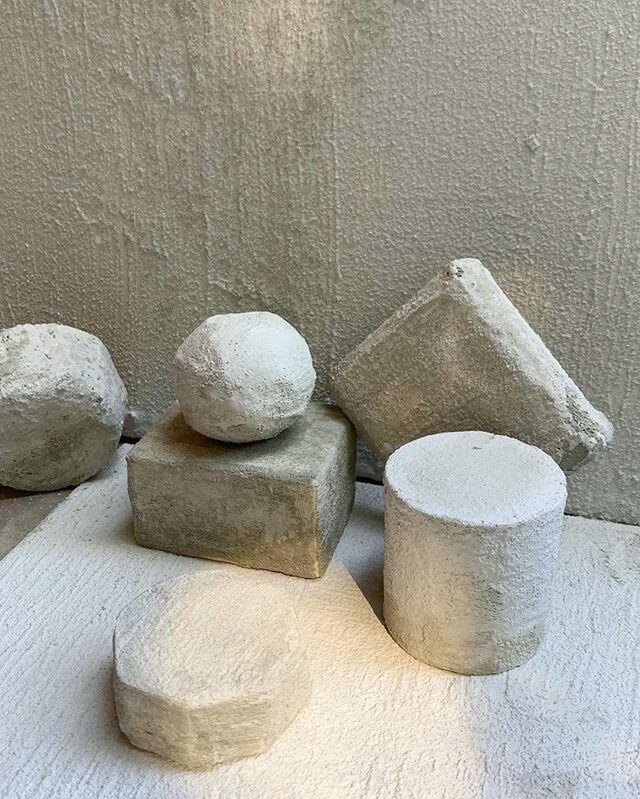 made some stuff for the first time in a long time today. tiny stonehenge? i&rsquo;m covered in concrete just like my dad was every day when he came home from work 🌚