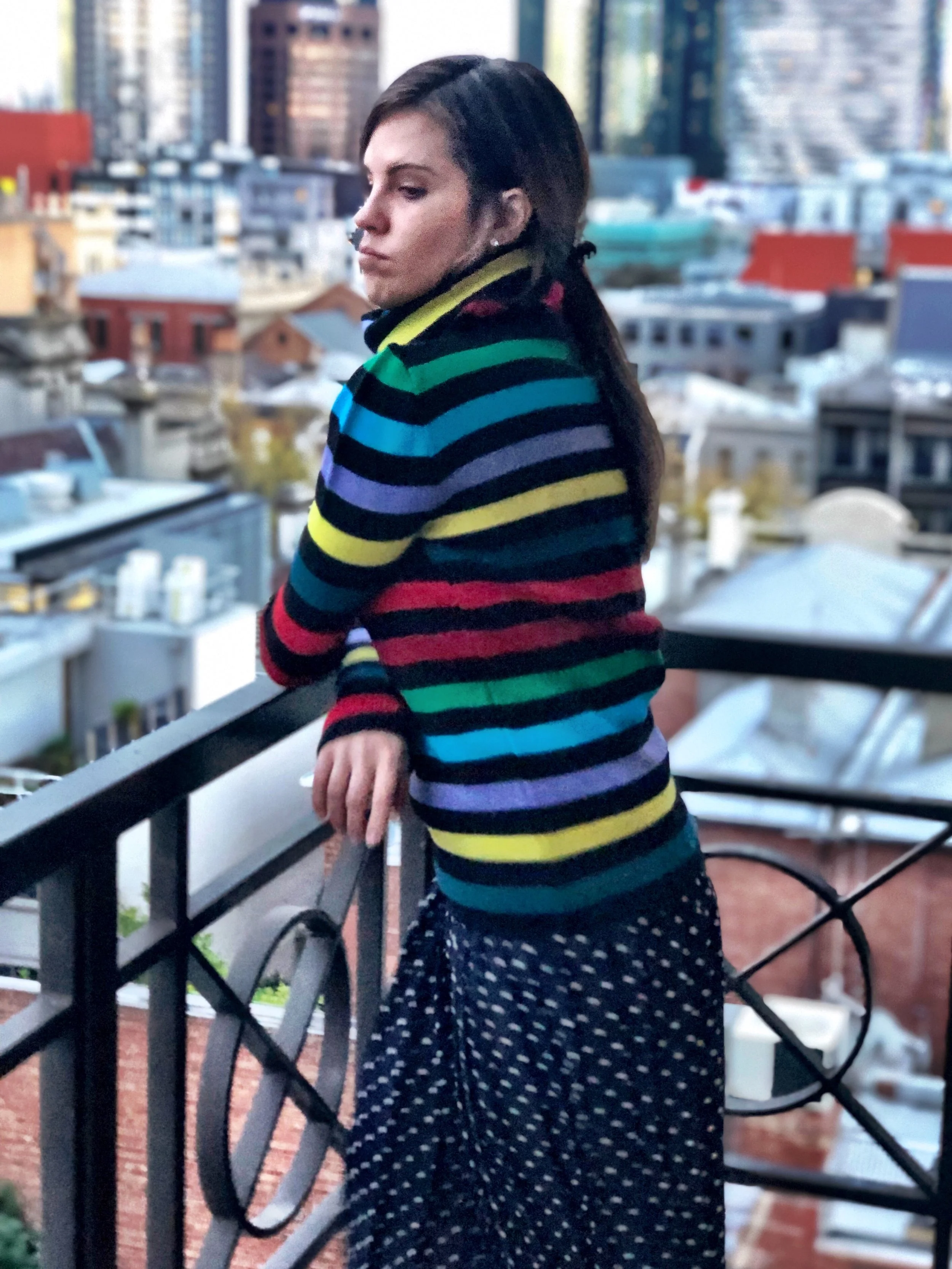 SG999 STRIPE ROLL NECK JUMPER