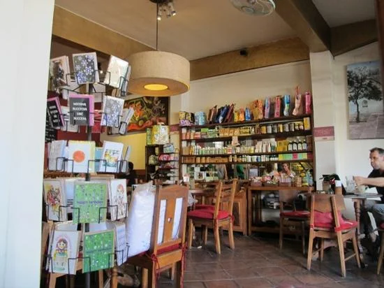 Cute area with cd's, soaps and recycled bags!