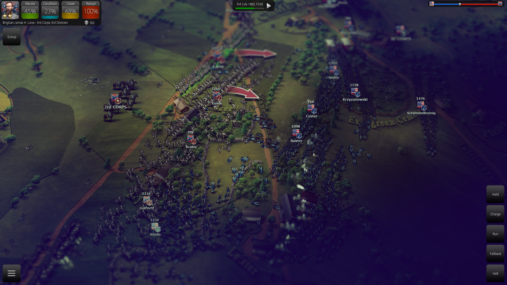 The AI is able to make thick defensive lines to repel your assaults.