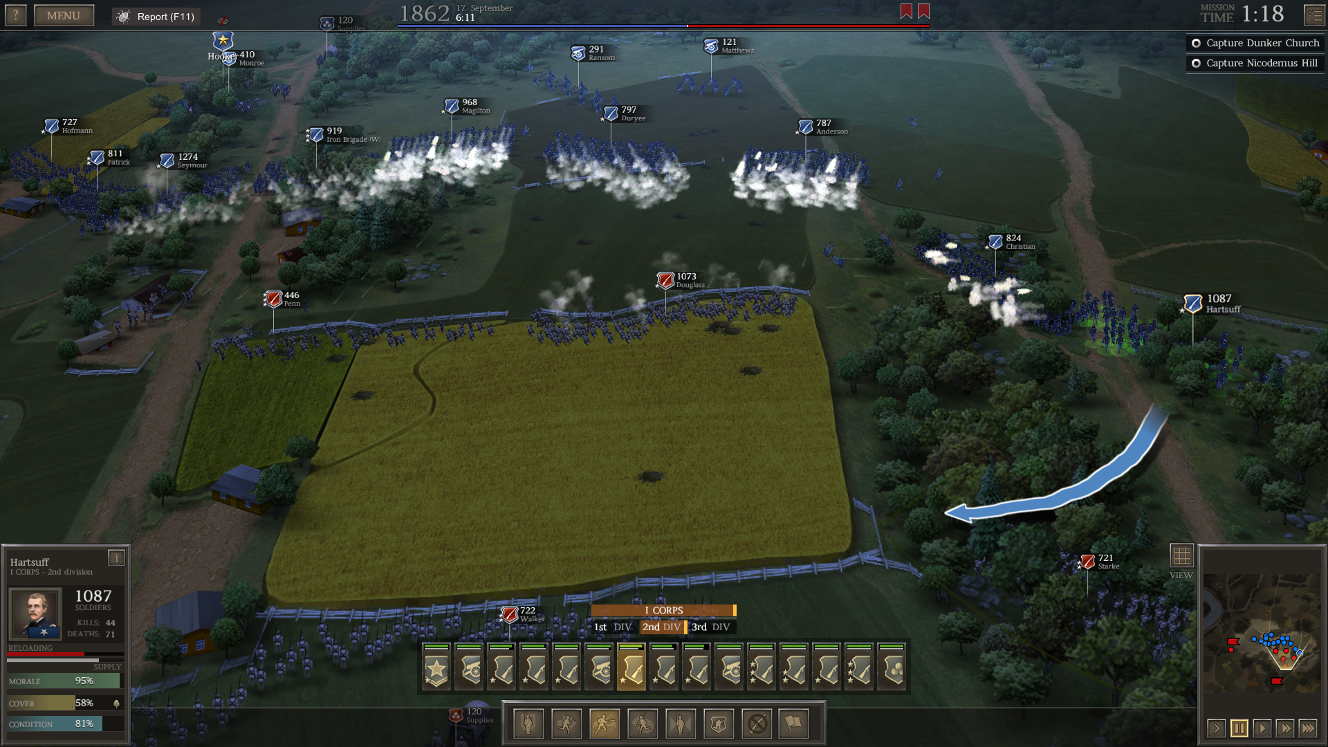 AI will defend fortifications and strategic areas intensively.