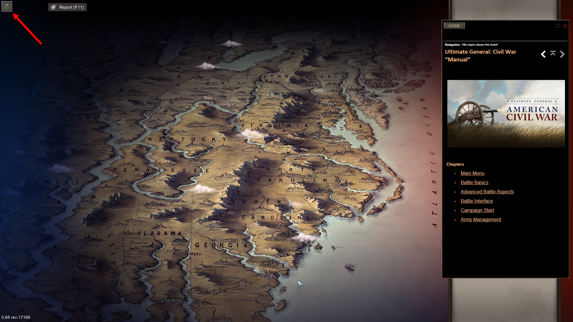 The in-game guide is available when you click the "?" icon in the upper left corner, at any time while you play.