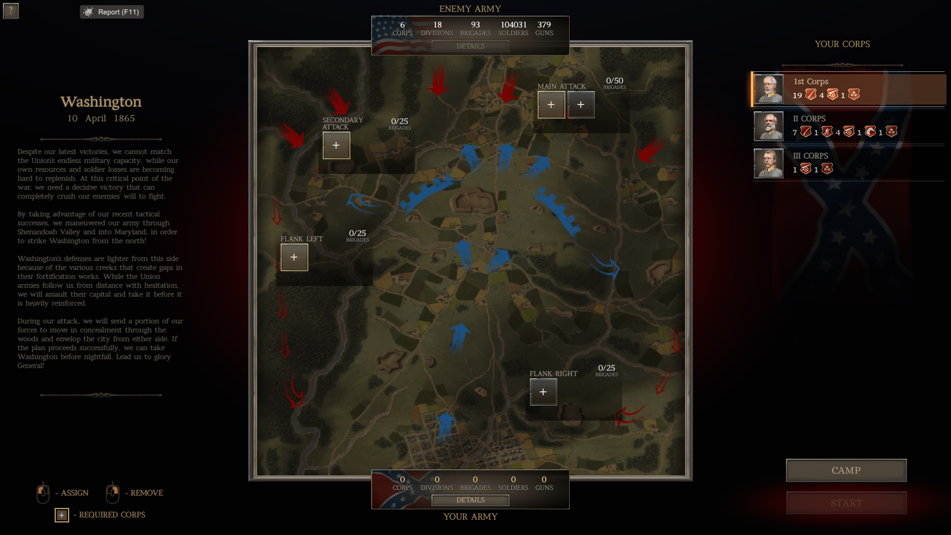 Preparing to attack Washington!