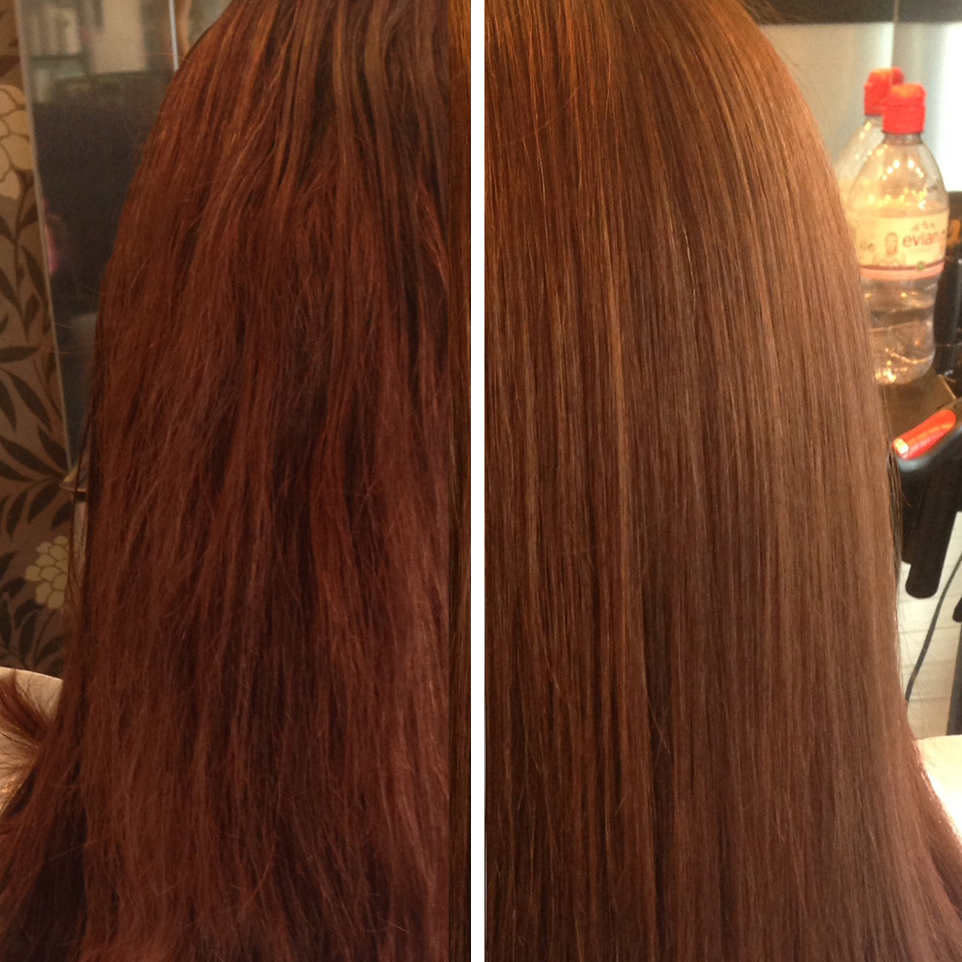 An in-salon before-and-after
