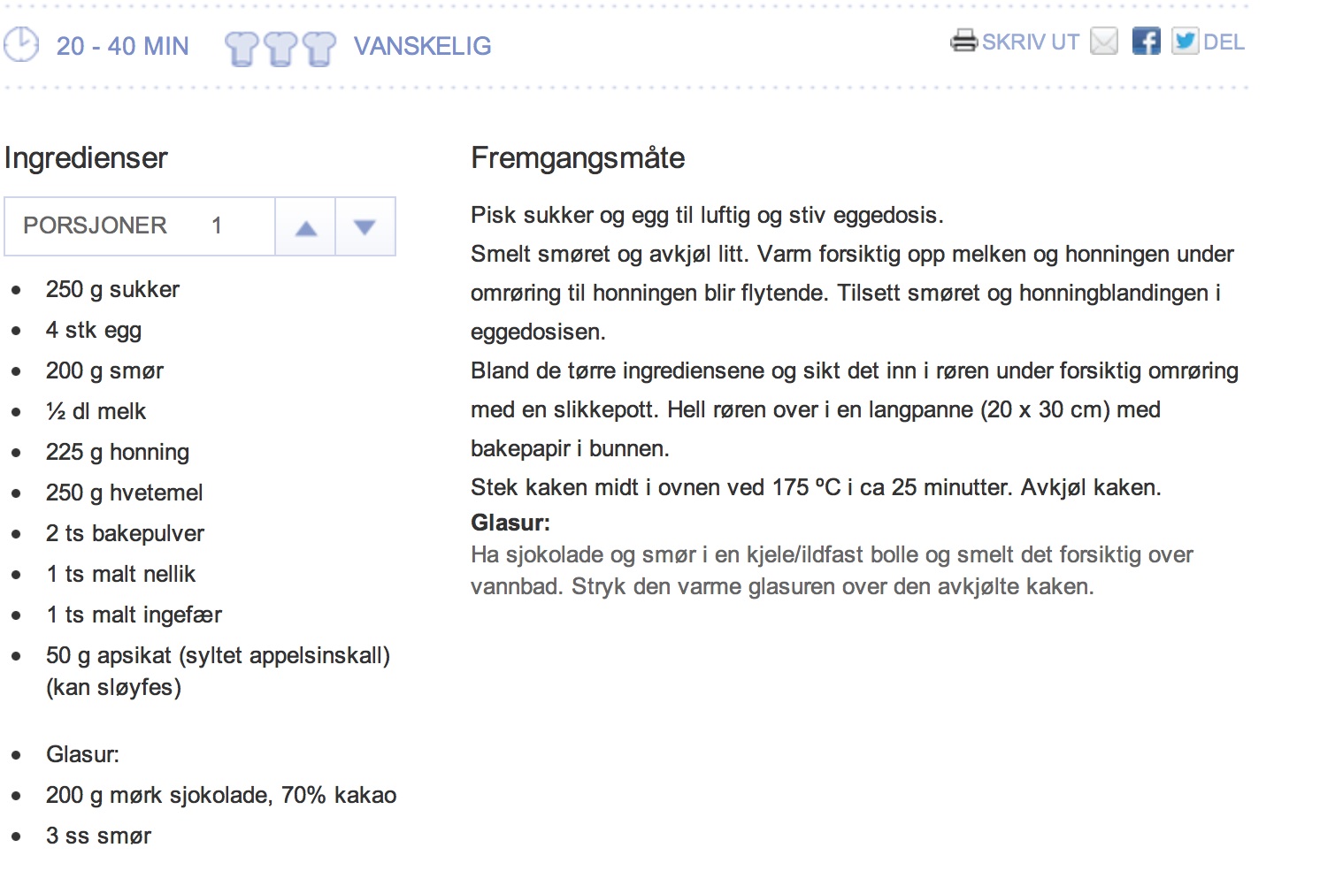 Krydderkake fra melk.no