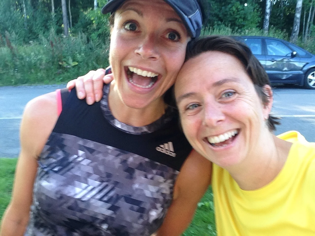 Marit løp ecotrail 80, så ja. Og hun gule bærta da?