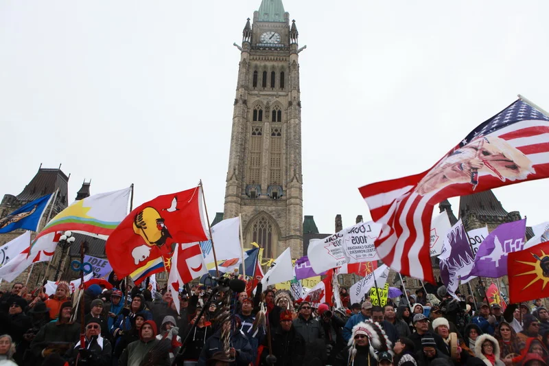 Idle No More-Flags on Parliament (2013)