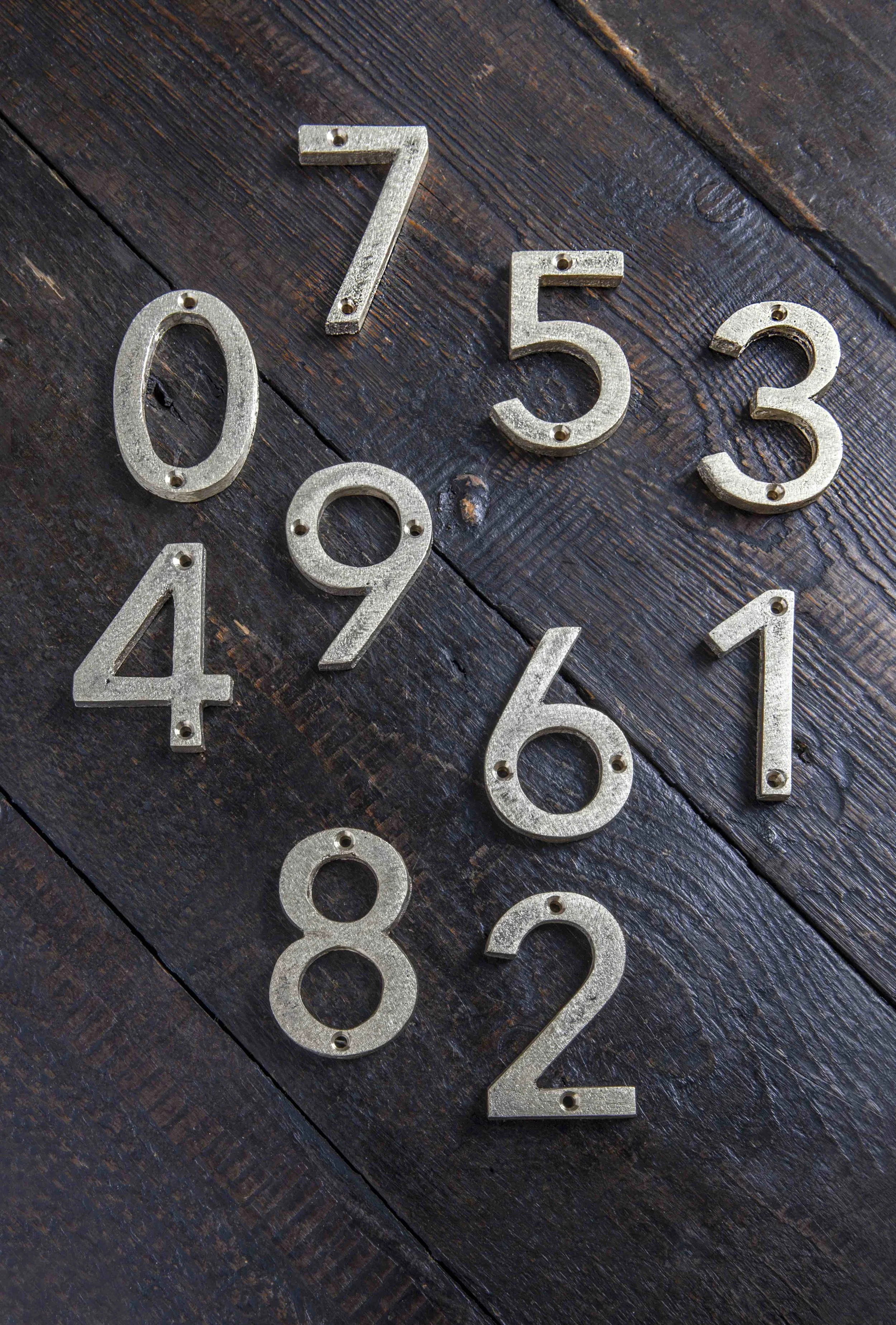 Cast brass door numbers