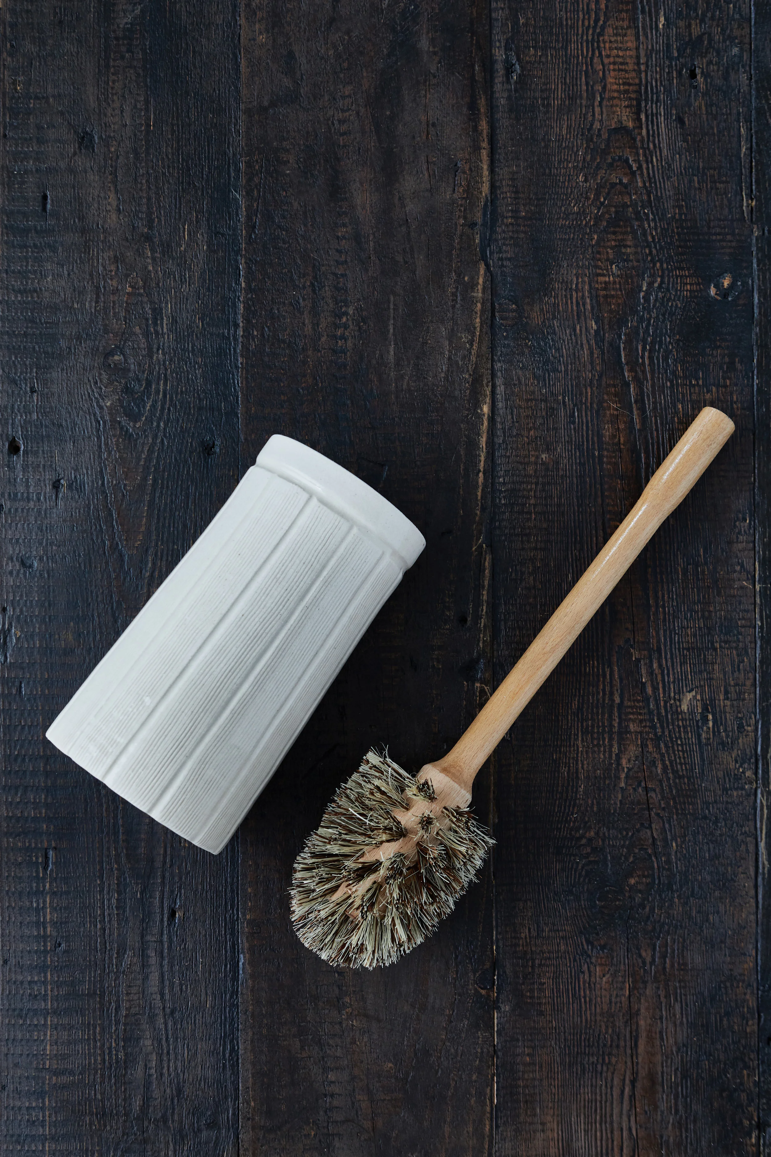 Wooden toilet brush