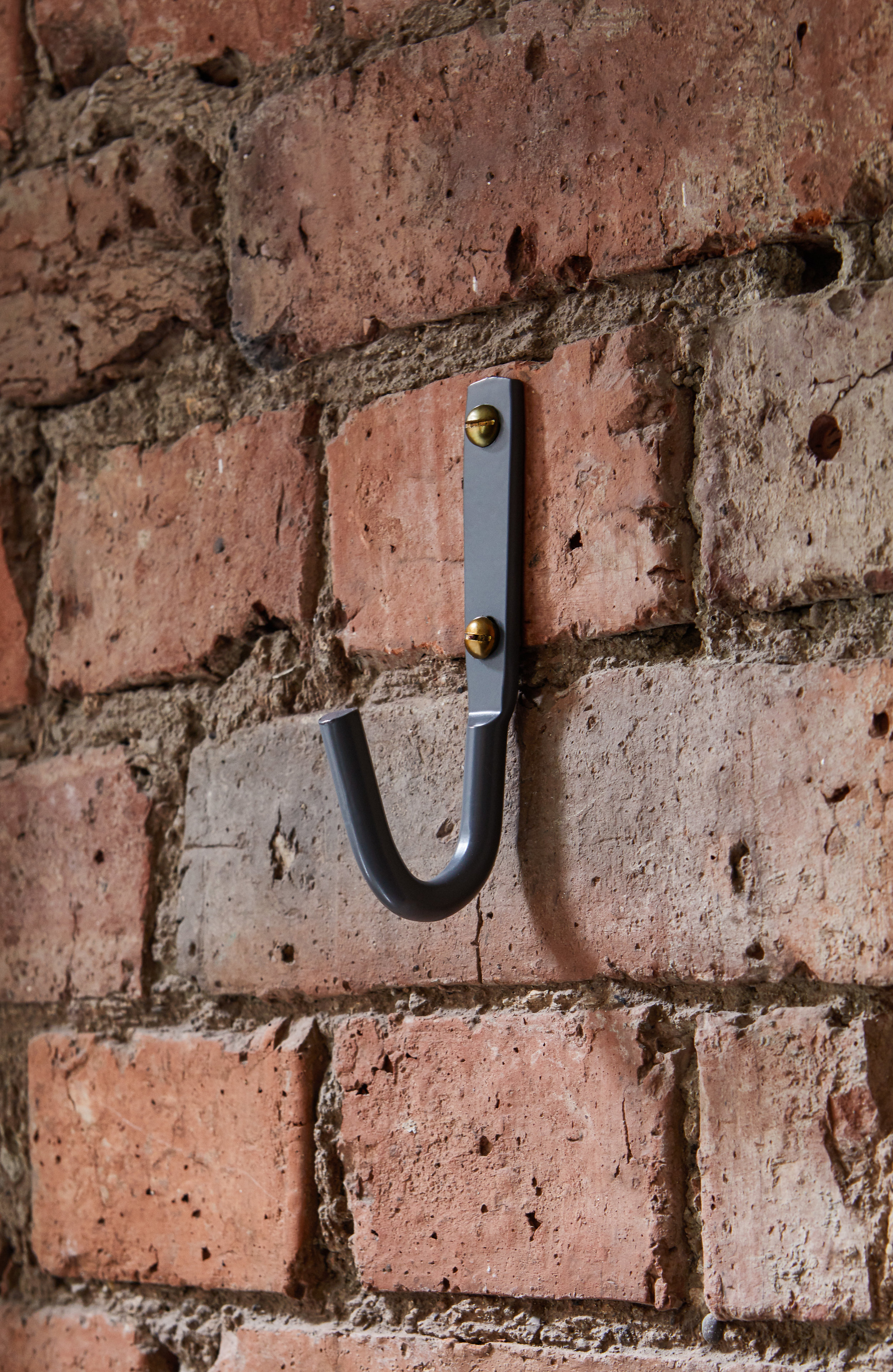 Large grey hook for utility room in-situ