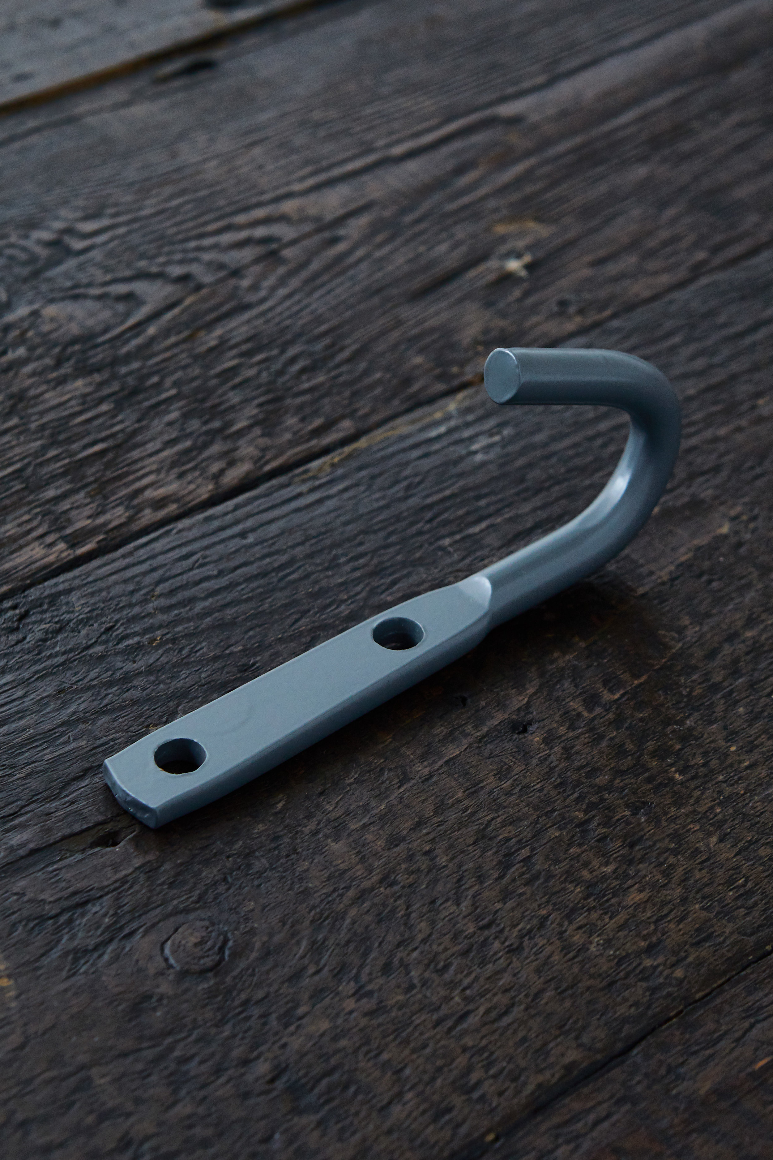Large grey hook for utility room product shot