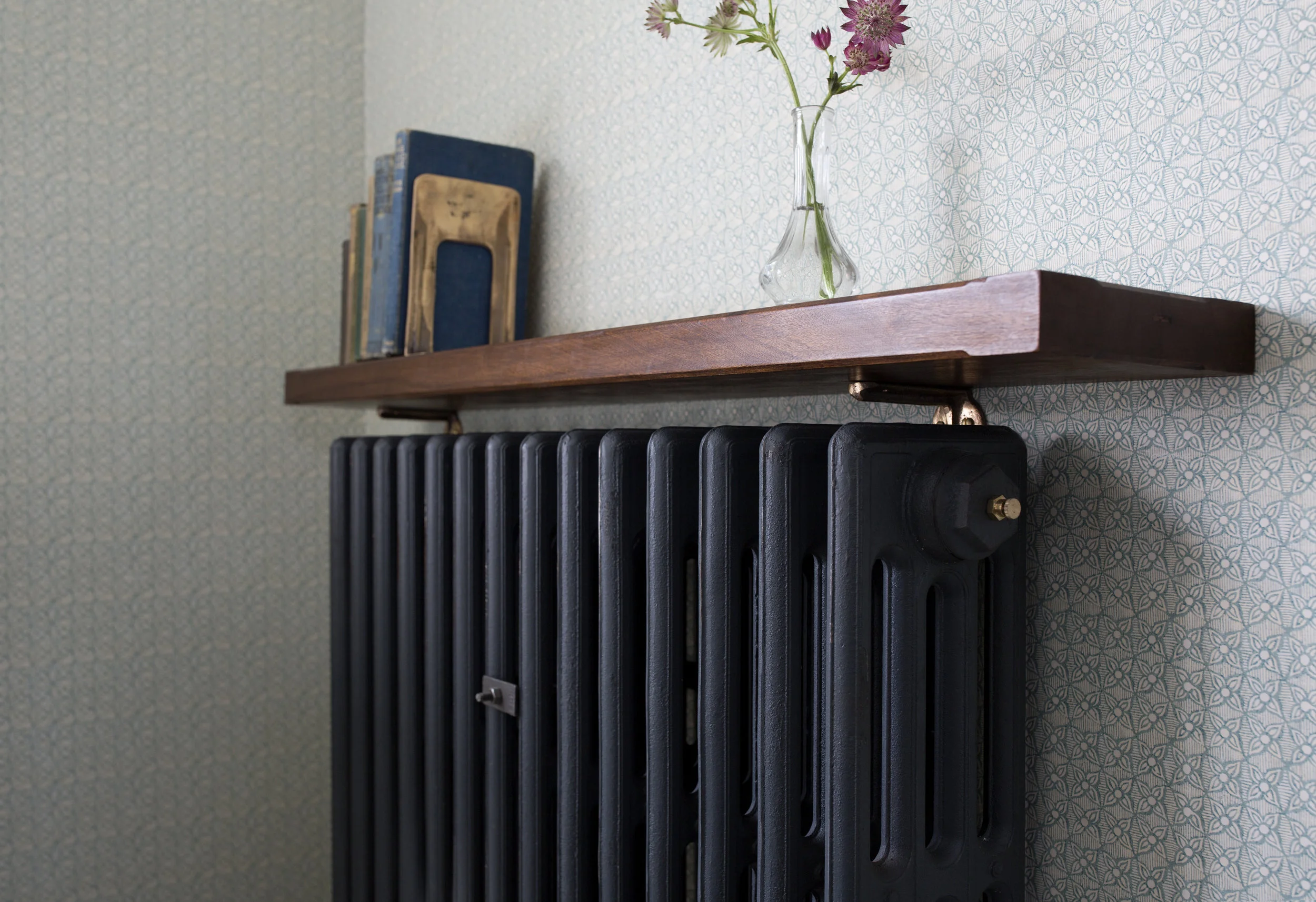 Radiator shelf over cast iron radiator (Copy)