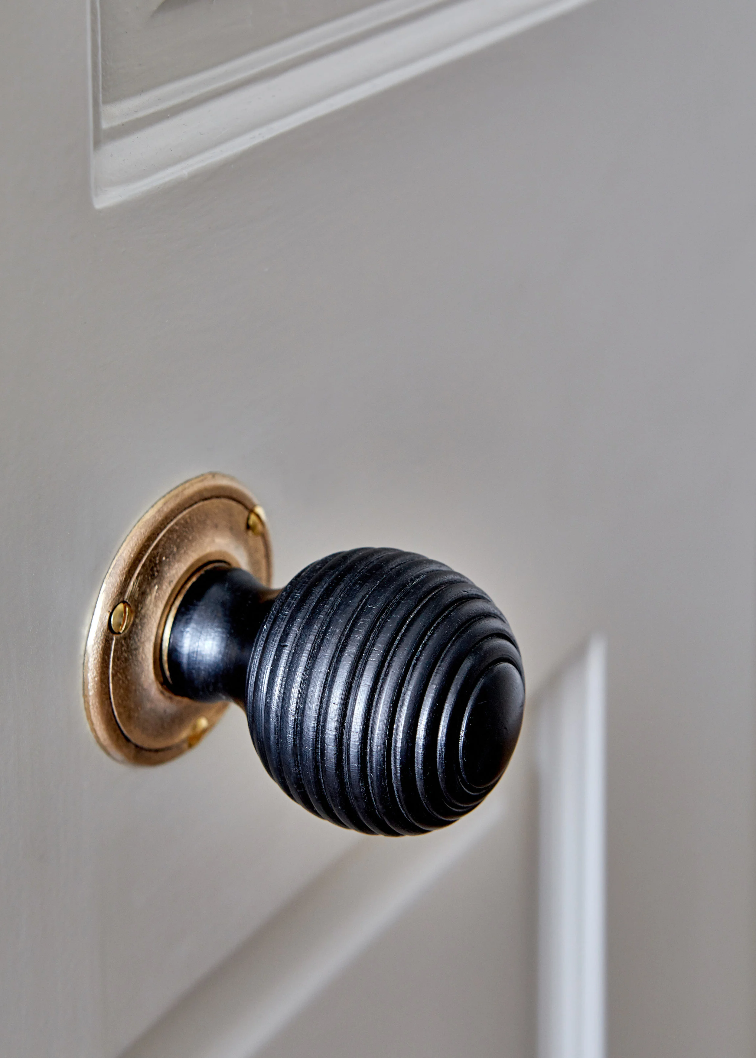 House Door Knob – Ebonised Wood & Raw Bronze