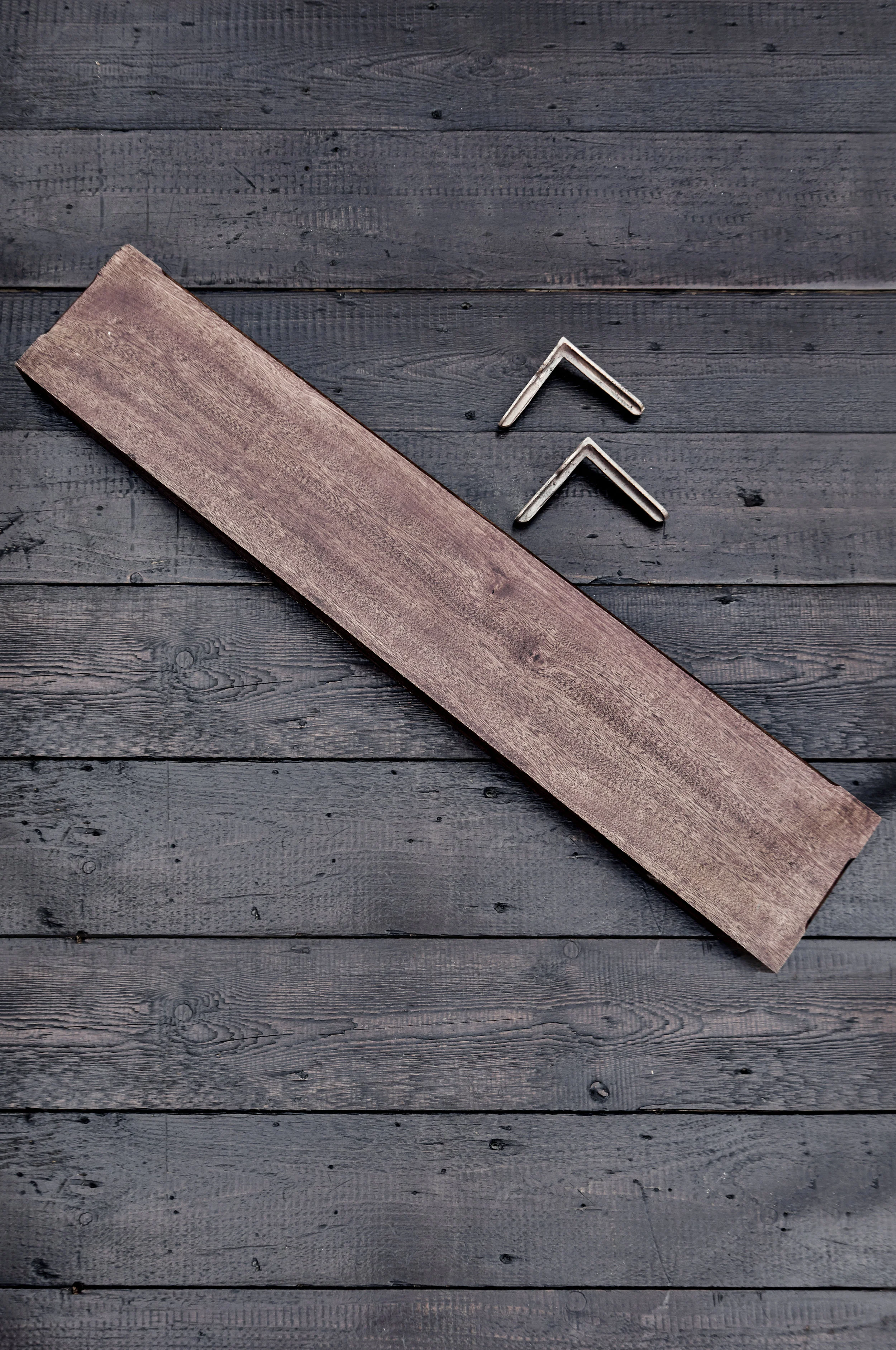 Sapele shelf and bronze brackets (Copy)