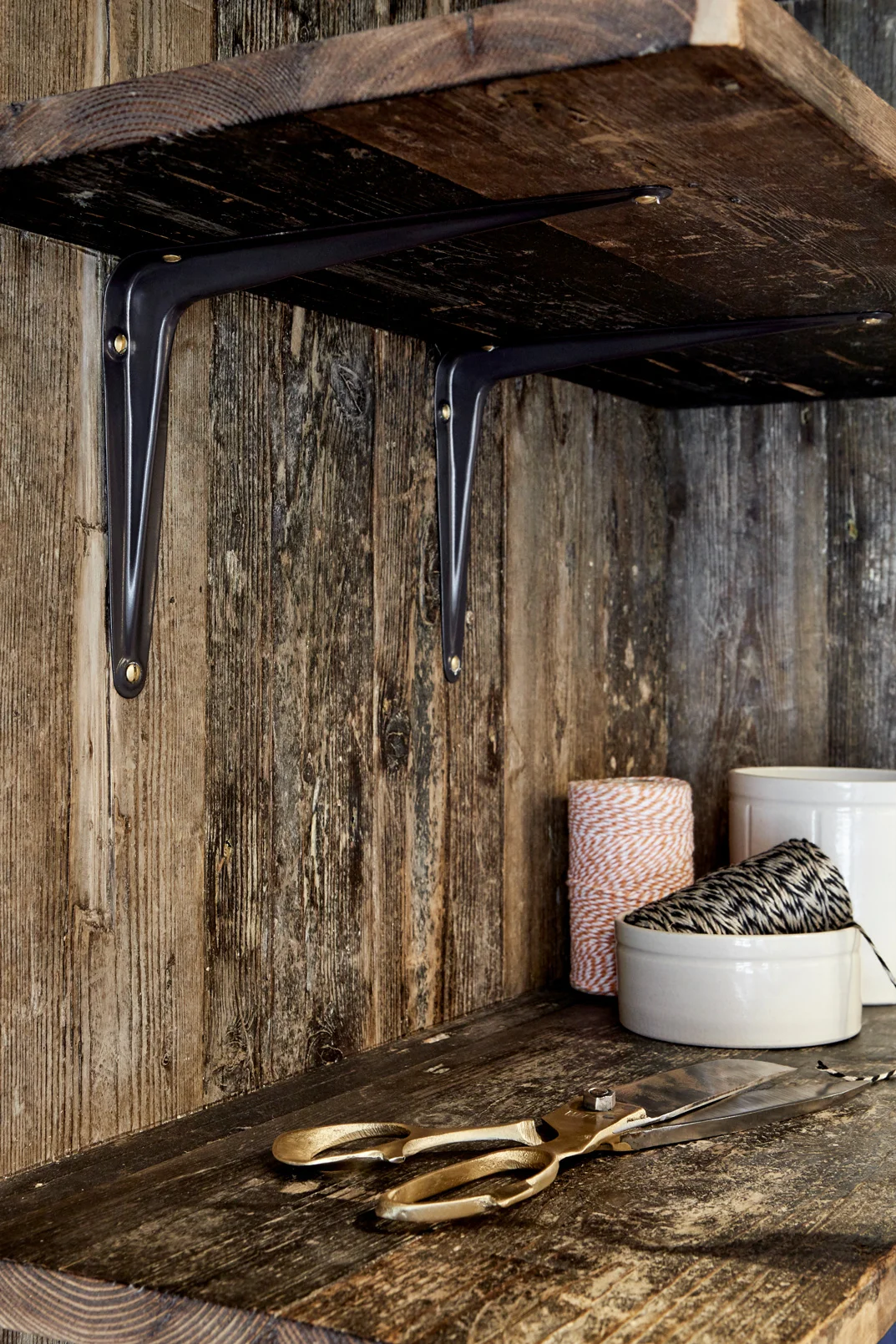 brown metal shelf bracket