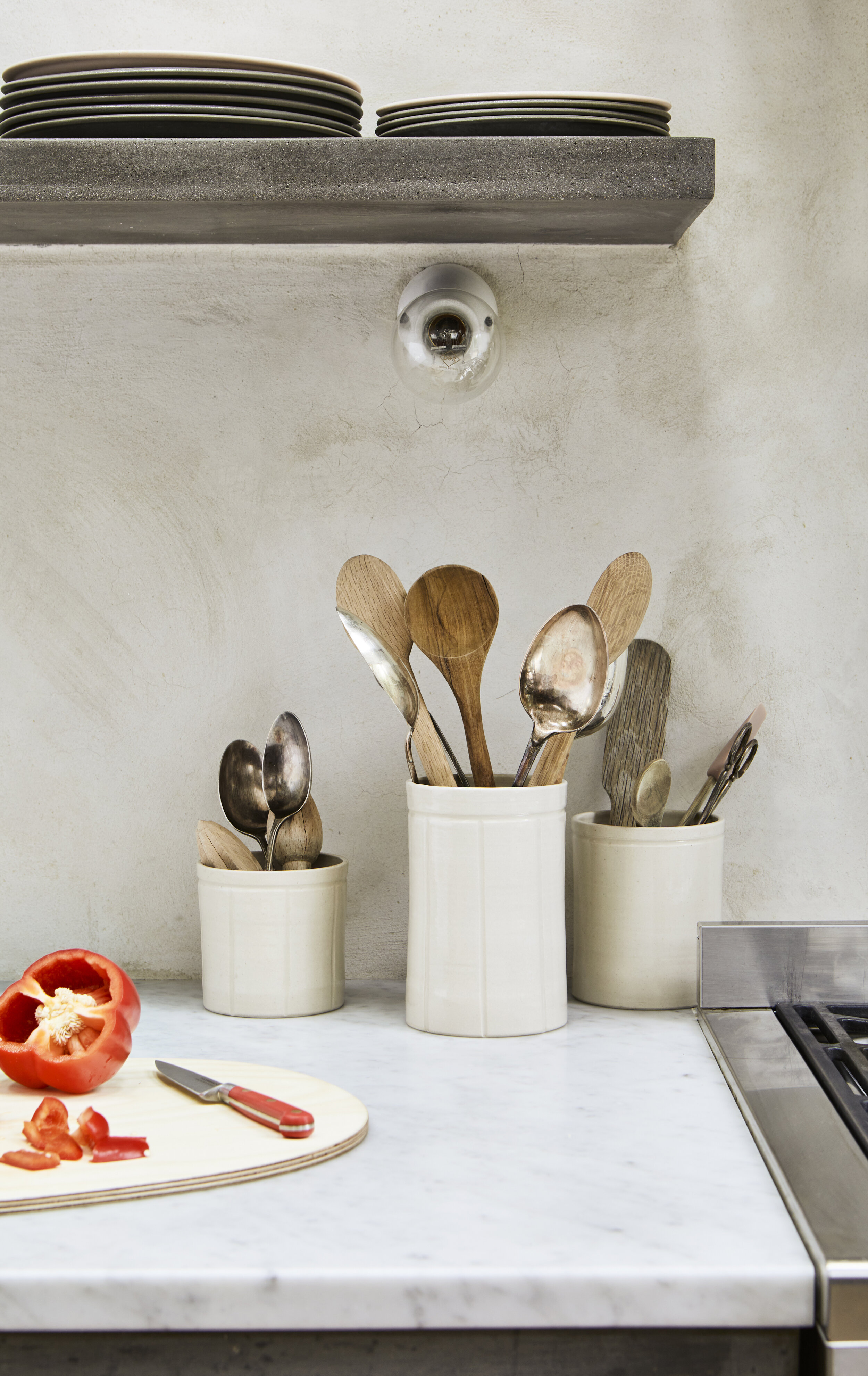 Ceramic utensil pots for kitchen