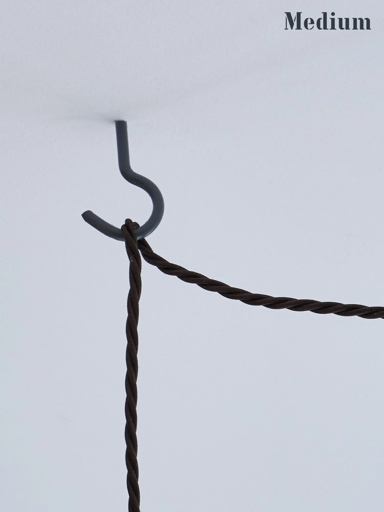 Grey medium screw hook for ceiling light