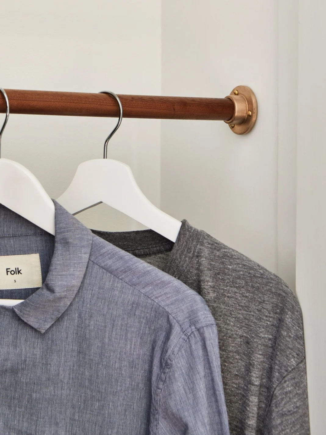Wooden wardrobe rail