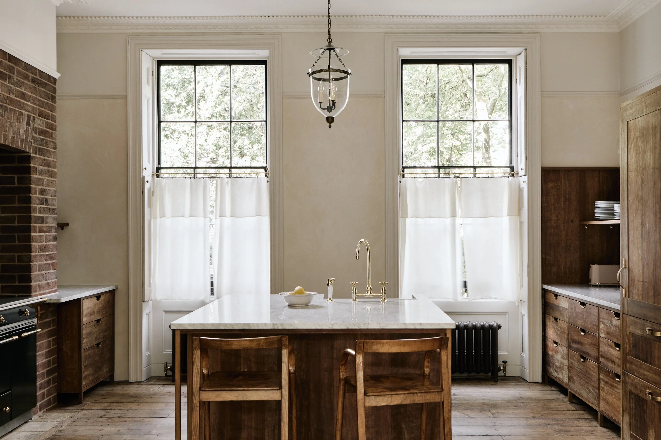 Unlacquered Brass Café Curtain Rail Set