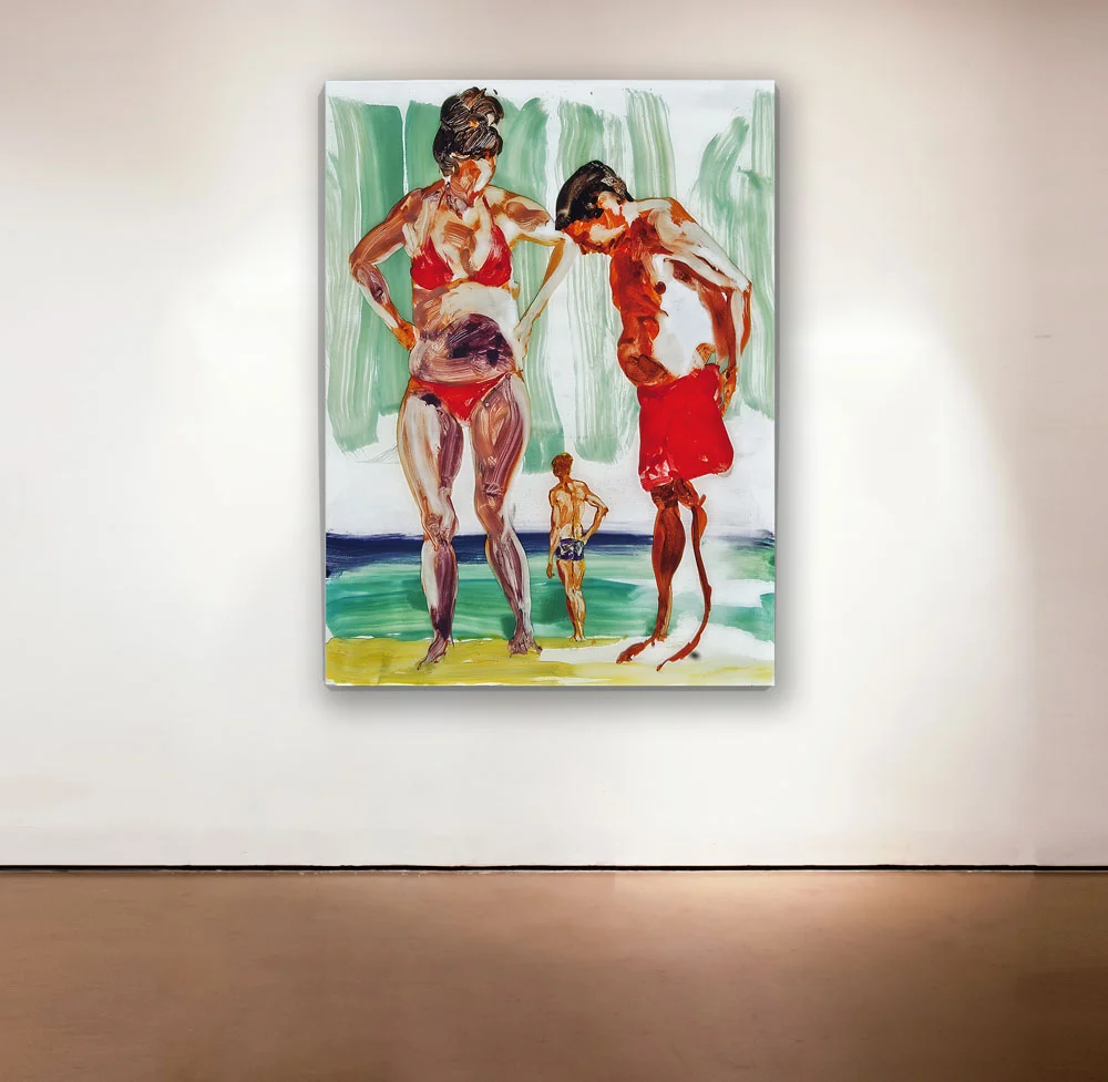 Untitled , 2013 Medium: Unique mixed-media composition: hand-painting with digital pigment prints on acetate in poured resin Dimensions: 40 x 30 inches Pencil signed, verso