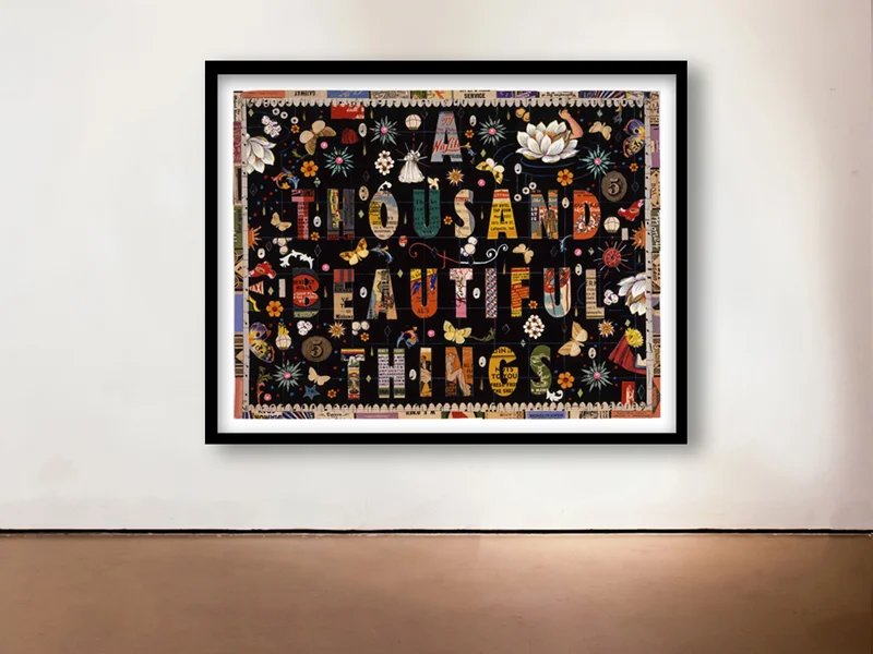 A Thousand Beautiful Things , 2009 Medium: Hand and machine quilted, dyed satin wedding fabric. The artist collaborated with master quilter Amy Andrews Payleitner on the execution of this edition Dimensions: 56 x 73 inches Edition of 9 Arabic Numbers and 3 Artist Proof