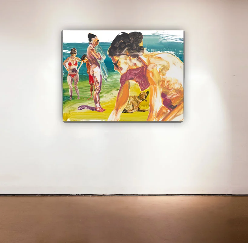 On the Beach - 3 , 2014 Medium: Mixed-media pigment print with poured resin Dimensions: 30 x 40 inches Pencil signed, verso