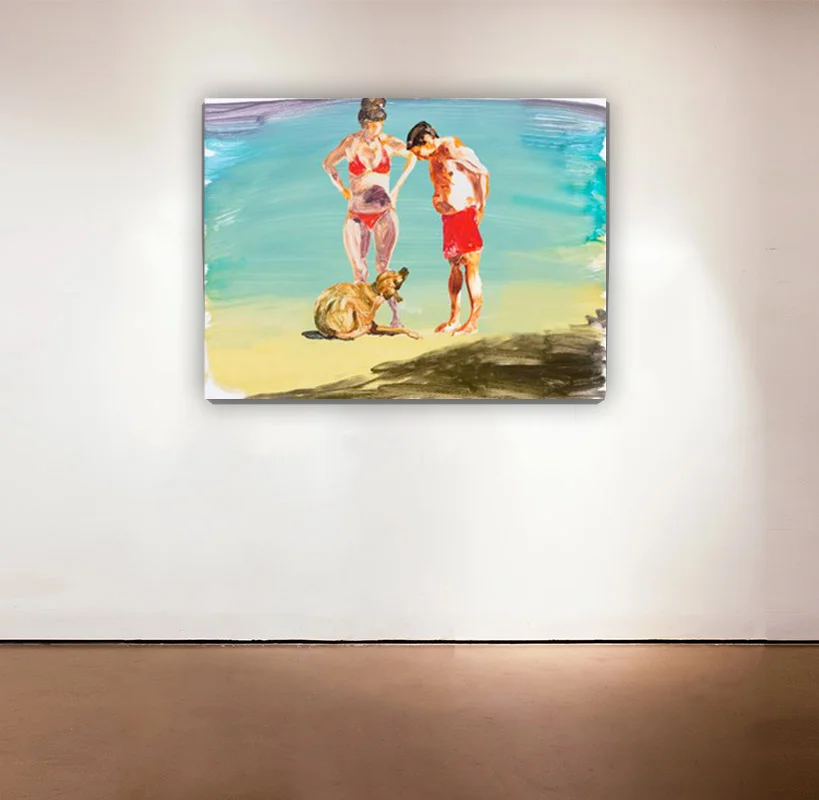 On the Beach - 4 , 2014 Medium: Mixed-media pigment print with poured resin Dimensions: 30 x 40 inches Pencil signed, verso